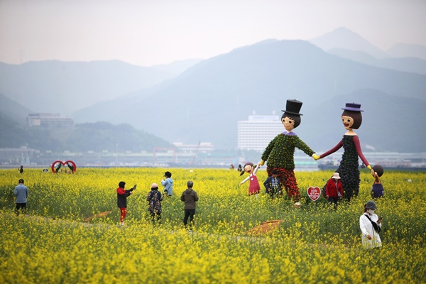 마산해양신도시 시민 품으로…유채꽃 개화시기 산책로 개방